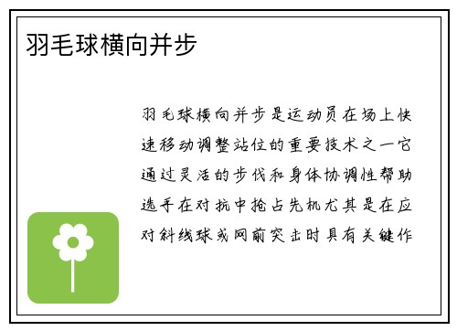 羽毛球横向并步
